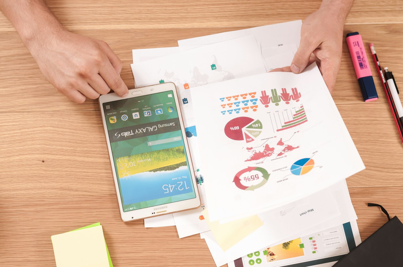 Masada finansal grafikler ve tablet